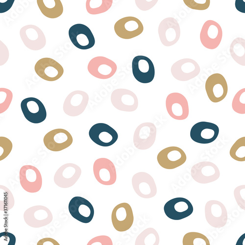 Seamless stamp pattern with seed on white background. Great for fabric, textile, wrapping paper. 