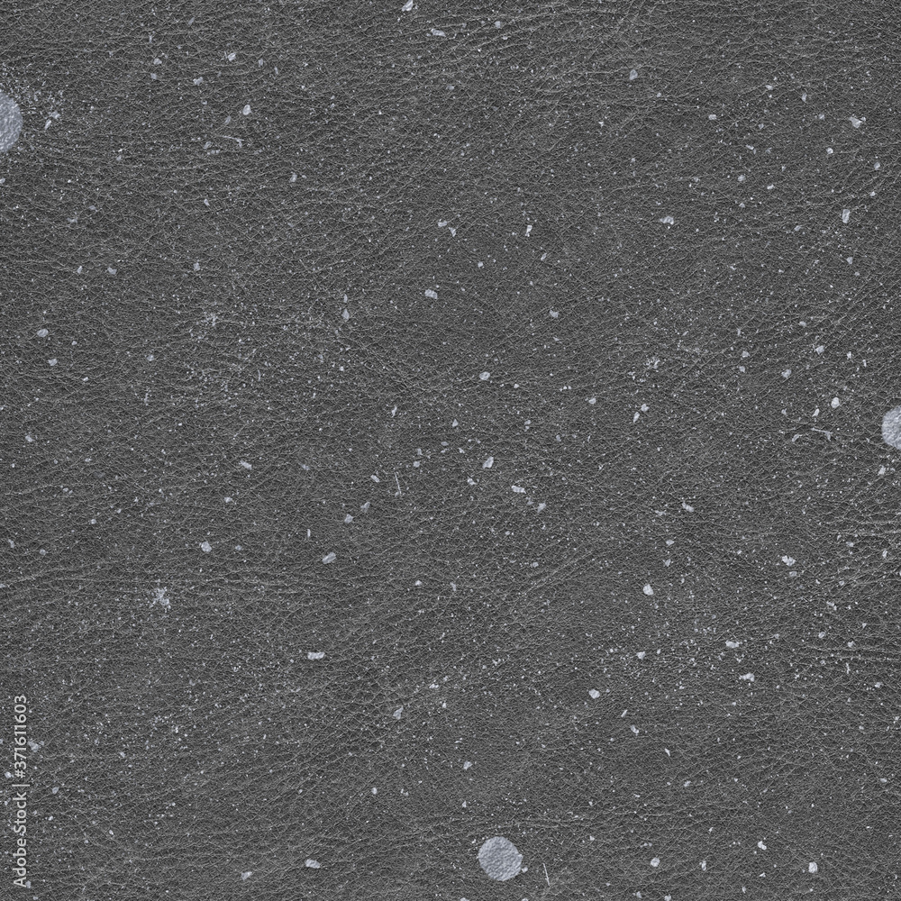 Metallic Silver Sprinkled Pattern on Gray Leather Texture Background