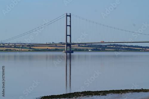 The Humber Bridge,  single-span road suspension bridge over the humber estuary  photo