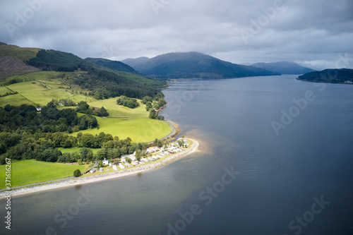 Loch Long aerial view towards Coulport in Argyll and Bute Scotland photo