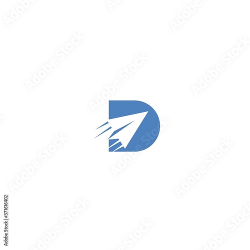 D Deliver Logo. Blue letter D with paper plane in negative space combination. Free Download D Deliver Logo. Blue letter D with paper plane in negative space combination. - GFXLoad