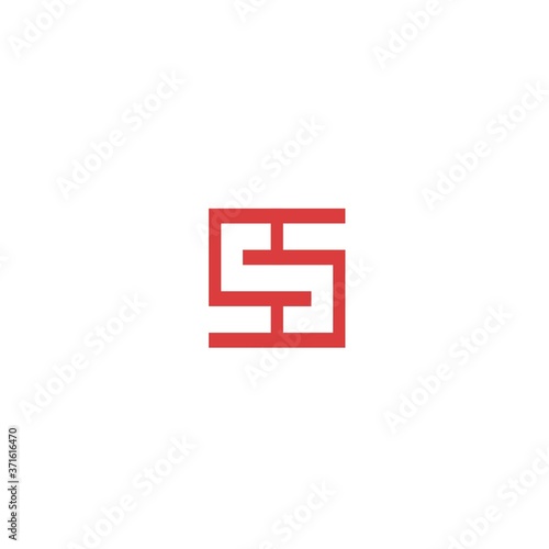 S Brick Logo. Simple letter S and outline of brick.