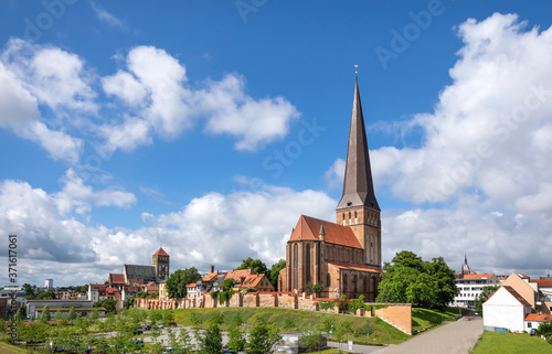 View of St. Peter's Church (Petrikirche) in Rostock, Germany  photo
