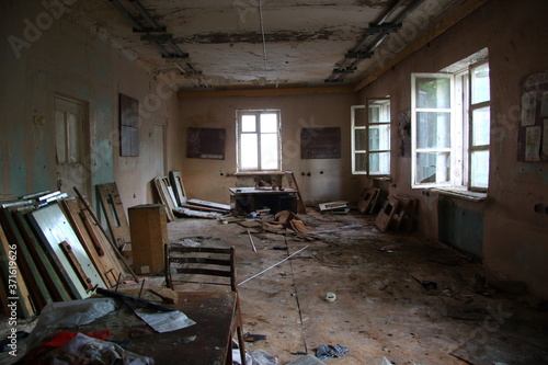 abandoned rooms in the building