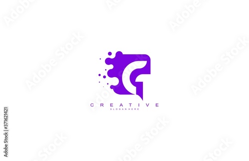 Letter G Logo Design Vector with Abstract Square Shape Dots