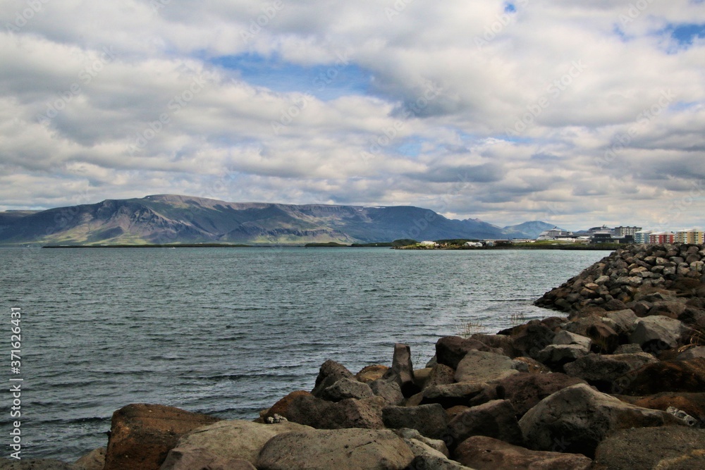 The sea front at Reykjavik in Iceland