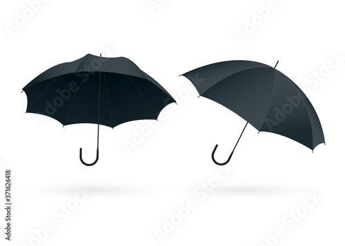 Realistic umbrellas close up isolated on white background. Vector illustration.