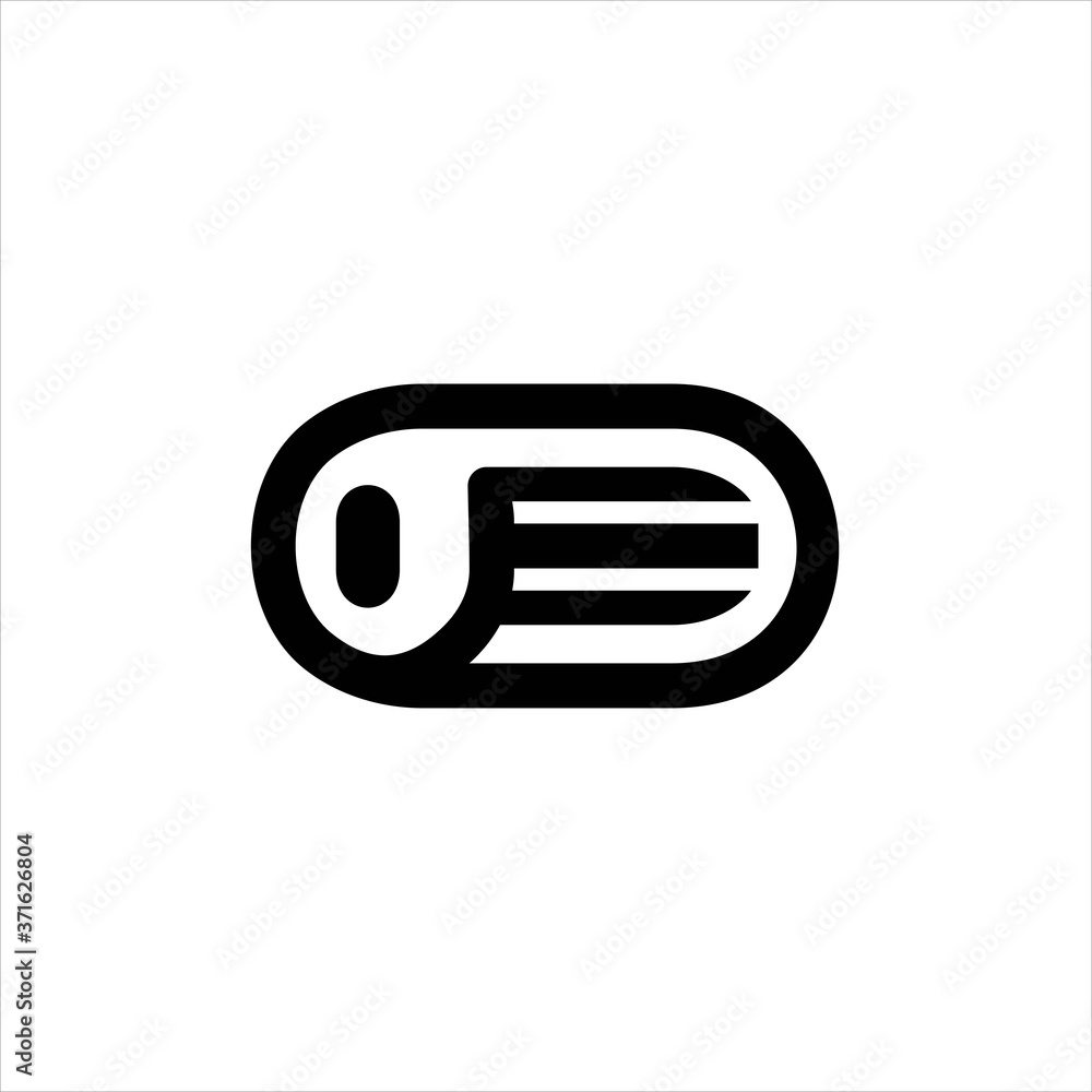 vector illustration. Icon of roll of fabric or paper roll letter O vector illustration. Icon of roll of fabric or paper roll letter O