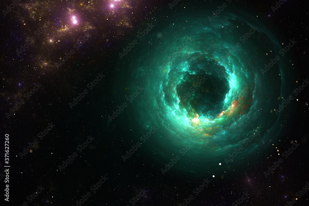 Obraz premium Abstract colorful light elements on dark background.