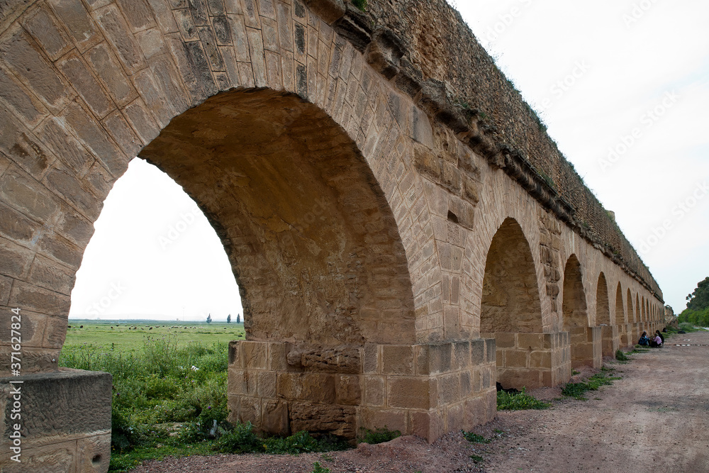 Rural Tunisia, roman aqua duct which is still in use to transport water