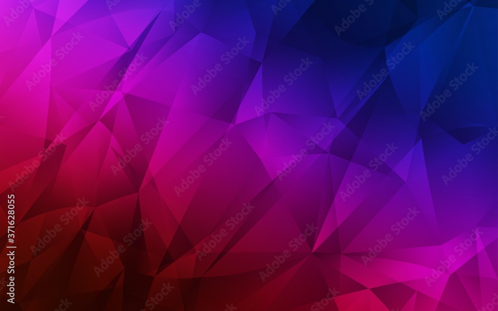 Dark Blue, Red vector polygon abstract backdrop. Creative illustration in halftone style with triangles. Pattern for a brand book's backdrop.