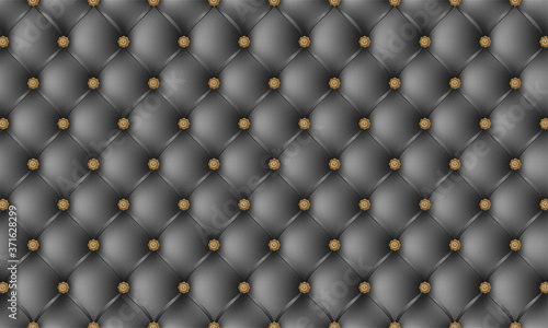 Imitation of leather upholstery of walls and furniture with buttons