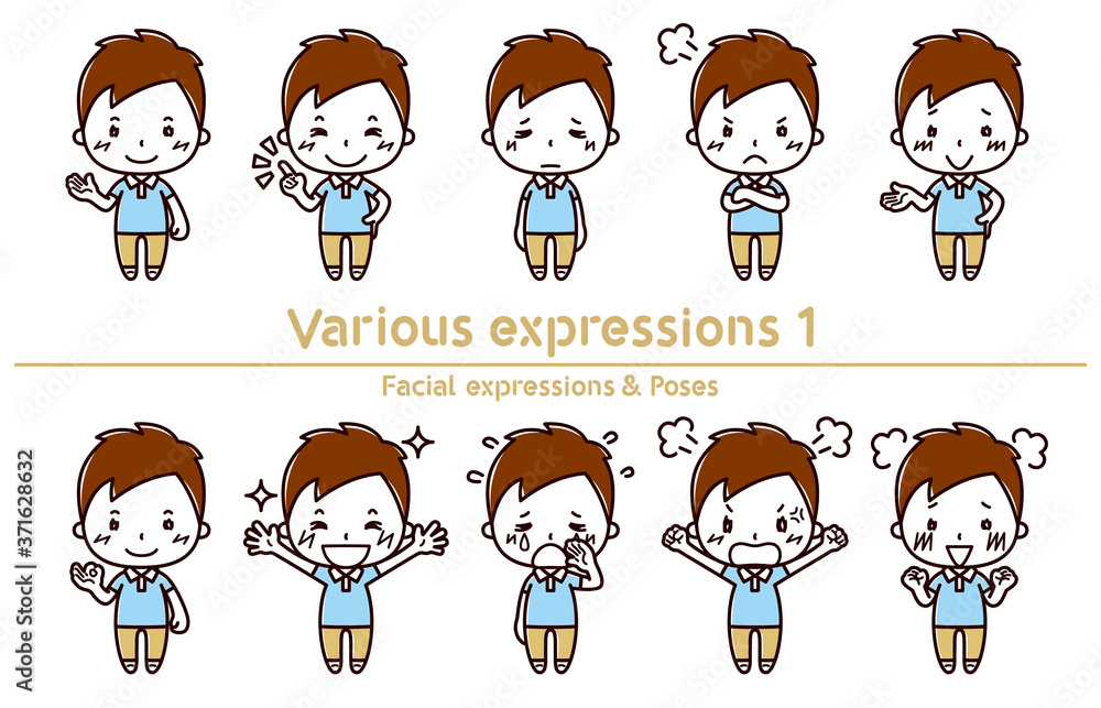 Facial expressions & Poses set / Various expressions1 / Male Facial expressions & Poses set / Various expressions1 / Male