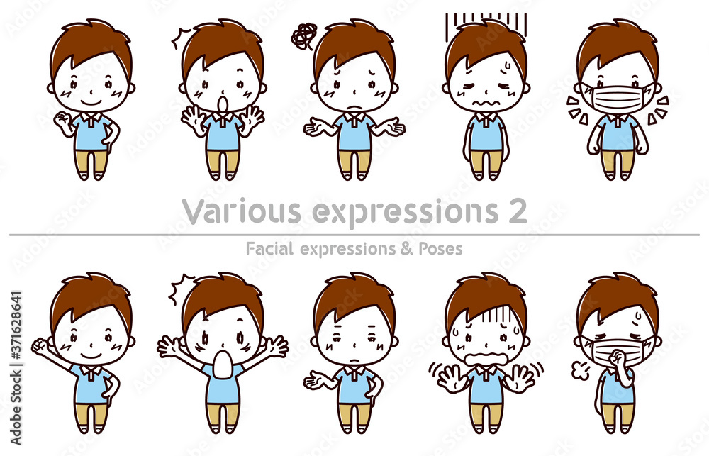 Facial expressions & Poses set / Various expressions2 / Male Facial expressions & Poses set / Various expressions2 / Male