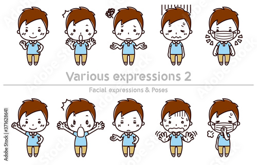 Facial expressions & Poses set / Various expressions2 / Male