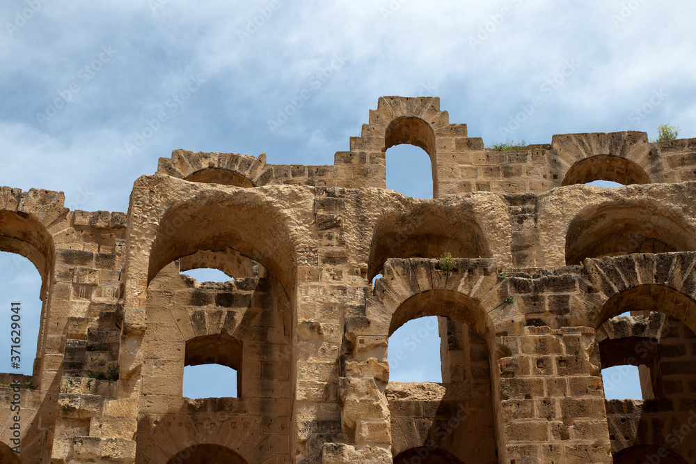 El Djem Tunisia, arches in the ruins of a roman amphitheater El Djem Tunisia, arches in the ruins of a roman amphitheater