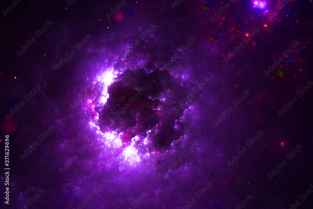 Fototapeta premium Abstract colorful light elements on dark background. 