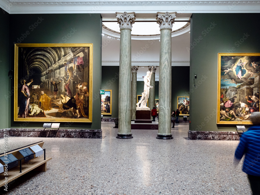 MILAN, ITALY - FEBRUARY 24, 2019: inside of Pinacoteca di Brera (Brera ...