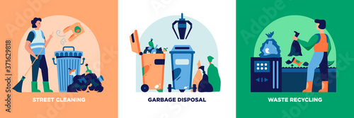 Garbage Recycling Banners Set