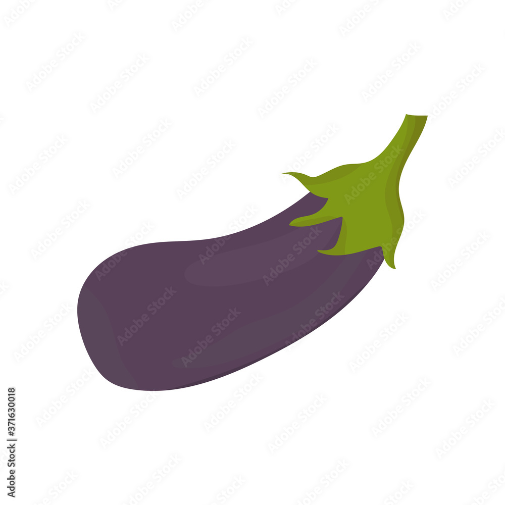 Ripe eggplant on a white background. Isolated element Ripe eggplant on a white background. Isolated element