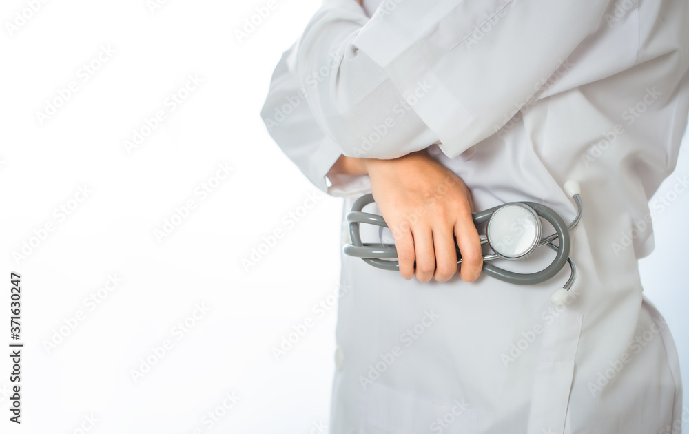 Doctor with stethoscope in uniform, medical concept. Doctor with stethoscope in uniform, medical concept.