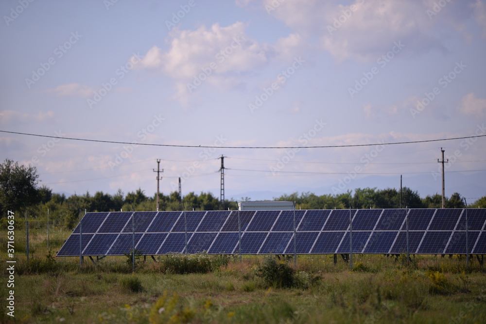 group of photovoltaic panels. changing environment. solar energy group of photovoltaic panels. changing environment. solar energy