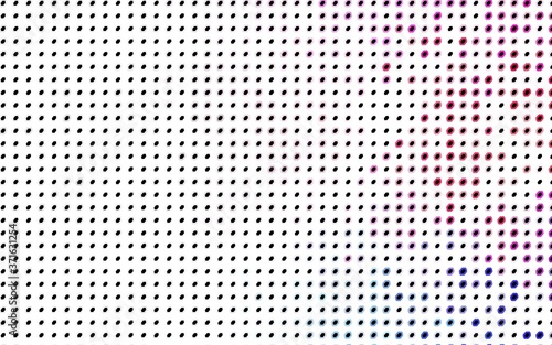 Dark Multicolor vector banner with circles, spheres. Abstract spots. Background of Art bubbles in halftone style with colored gradient.