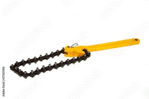 Chain Wrench orange isolated in white background