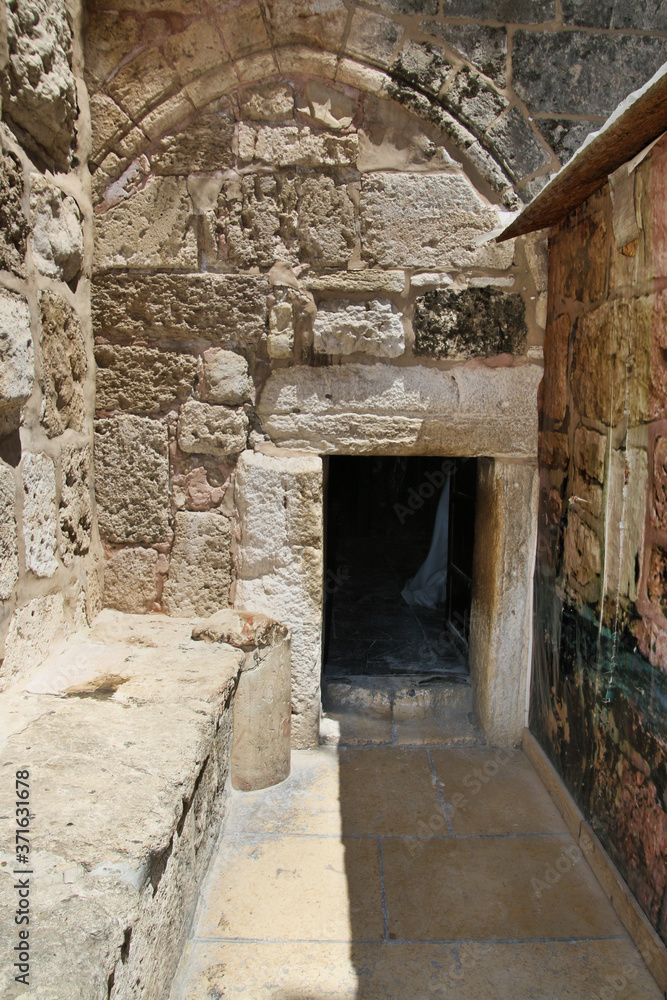 The entrance to the church of the Nativity in Bethlehem