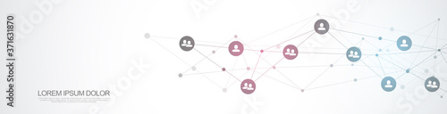 Vector illustration of connecting people and communication concept, social network.