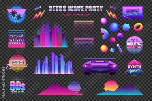 Retro Wave Icons Collection