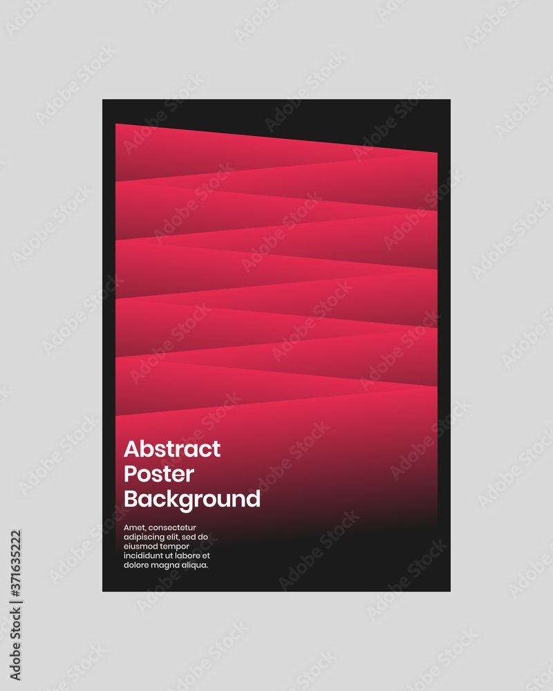 Abstract design, illustration of poster. Colorful amaranth zig zag shape on eerie black backdrop. Template, cover. Concept design. Eps10 vector.