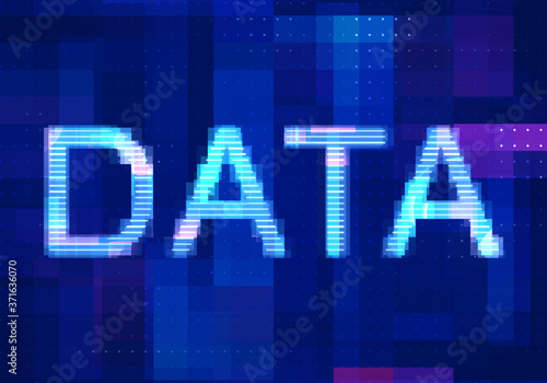 Data network Internet Mobile icon technology blue background. Abstract digital machine learning with digital future design concept.