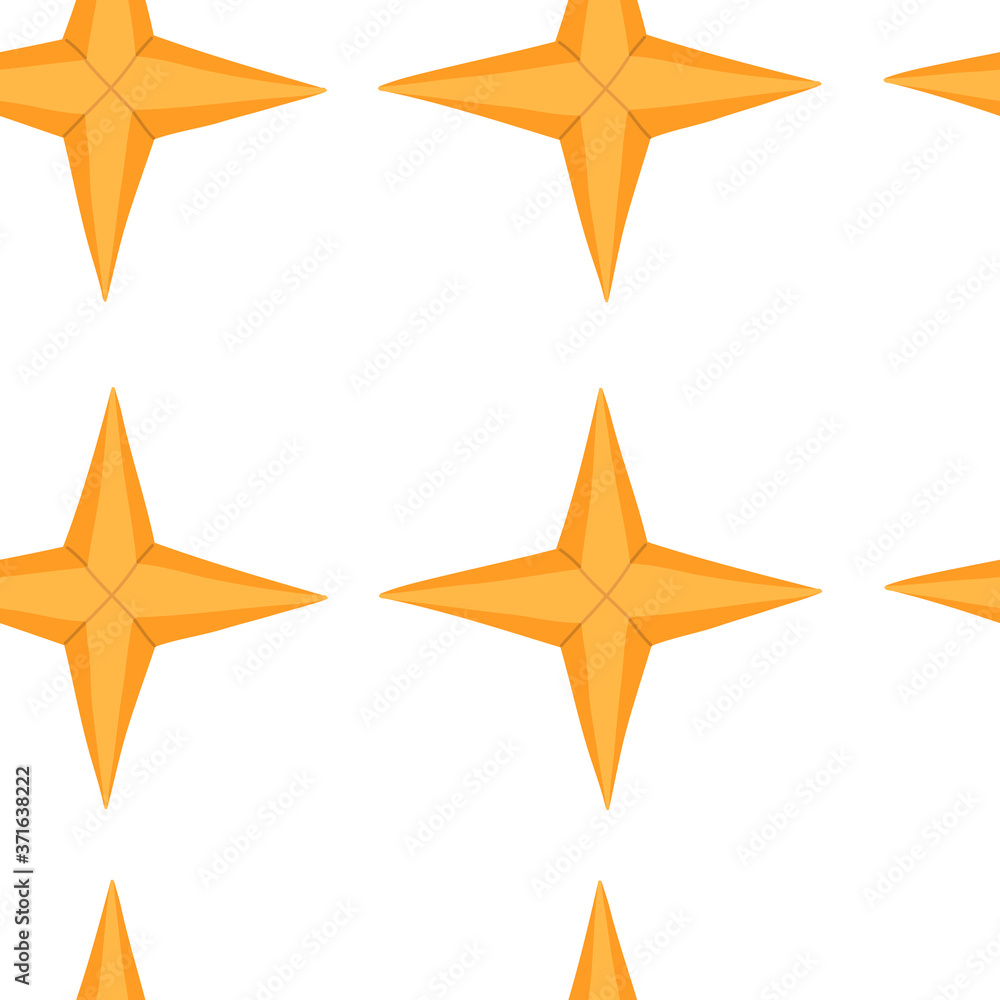 Big golden Christmas star seamless pattern. Vector hand drawn illustration. Big golden Christmas star seamless pattern. Vector hand drawn illustration.