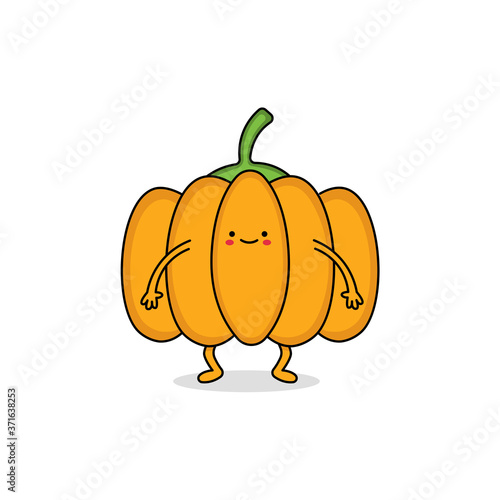 Cute pumpkin cartoon character