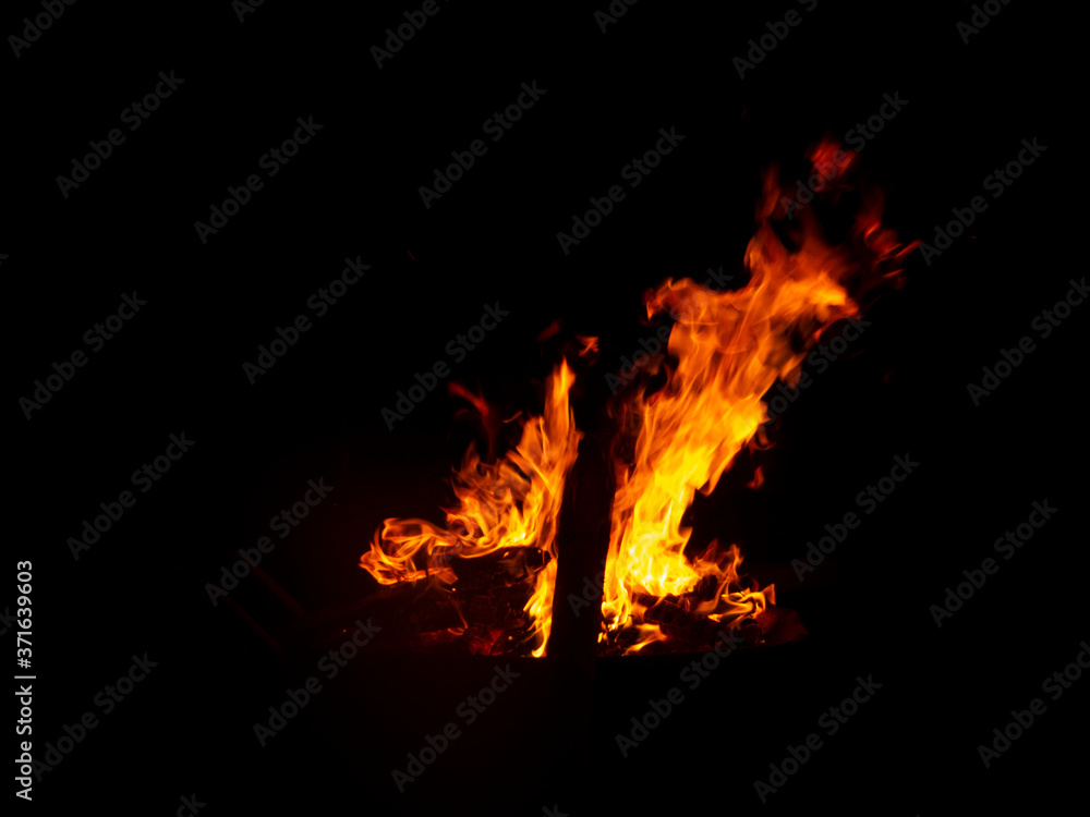 fire on a black background fire on a black background