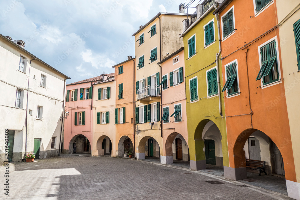 Beautiful houses with colored facades in Varese Ligure