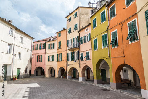 Beautiful houses with colored facades in Varese Ligure © Alessio