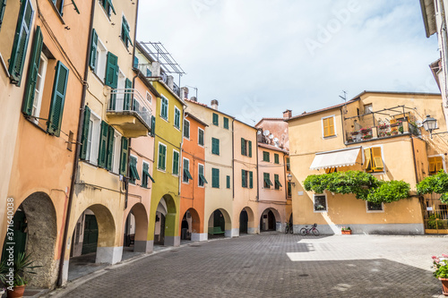 Beautiful houses with colored facades in Varese Ligure