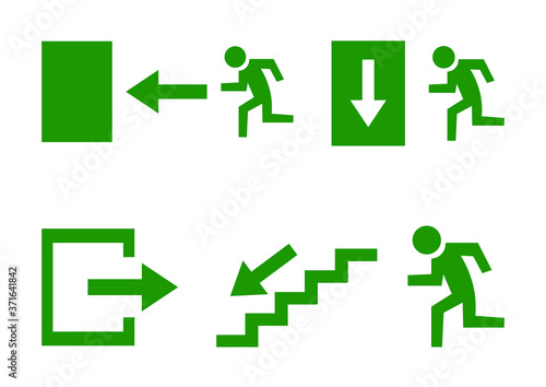 emergency exit signs. Vector illustration