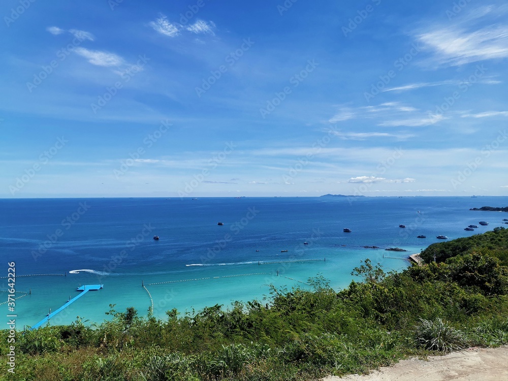 Beautiful tropical sea beach paranomic view, Koh Larn island, Pattaya Thailand. Beautiful tropical sea beach paranomic view, Koh Larn island, Pattaya Thailand.