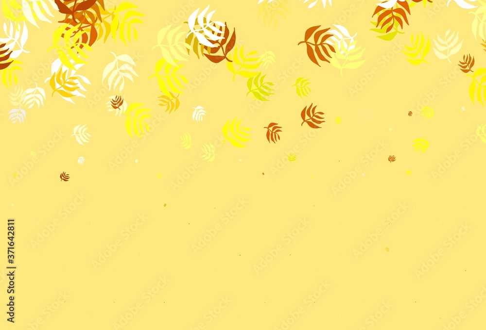 Light Green, Yellow vector elegant wallpaper with leaves. Light Green, Yellow vector elegant wallpaper with leaves.