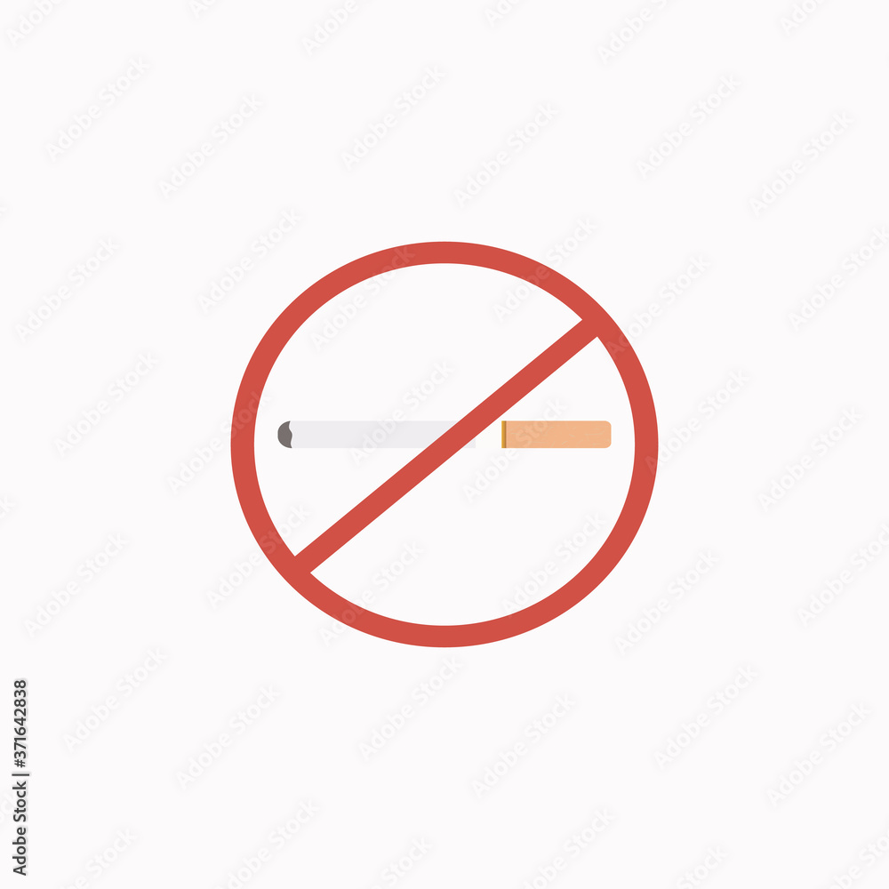 No smoking sign isolated on white background, vector illustration. Concept about the prohibition of cigarettes and the harm of smoking. No smoking sign isolated on white background, vector illustration. Concept about the prohibition of cigarettes and the harm of smoking.