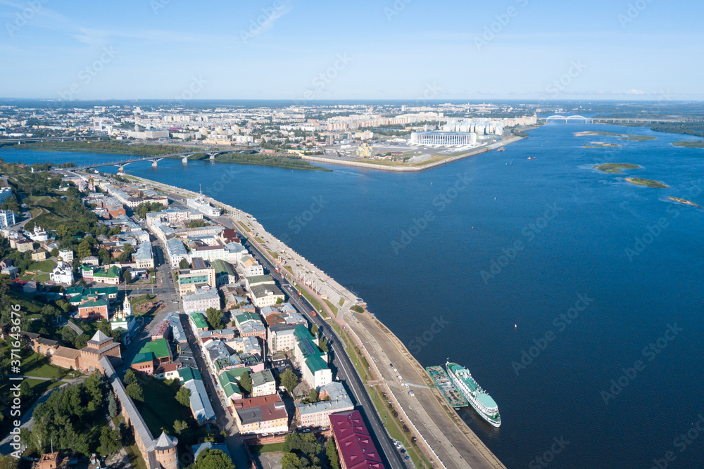 Fototapeta premium Nizhny Novgorod. The confluence of the rivers-Oka and Volga.
