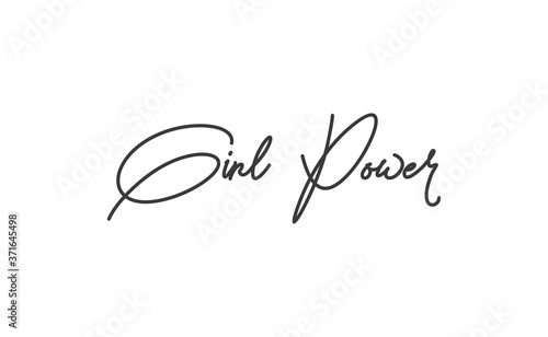 Girl power quote feminist lettering. Calligraphy inspiration graphic design typography element. Hand written card. Simple vector Female sign.