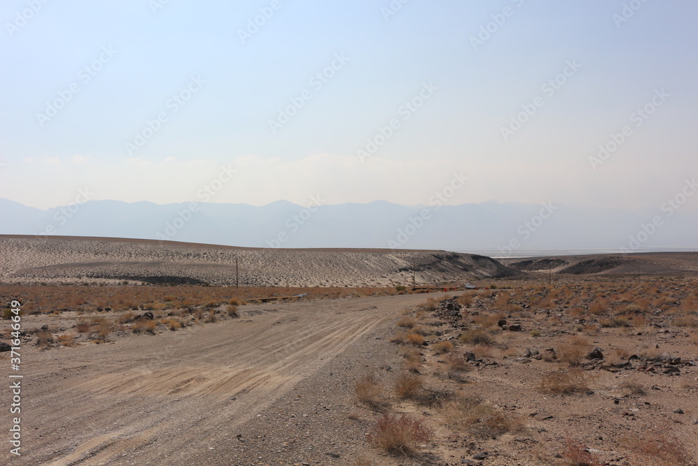 Open road Death Valley in summer
