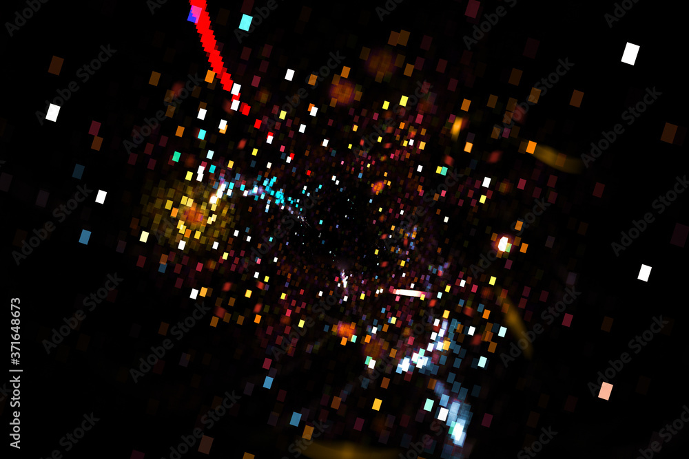 Abstract colorful light elements on dark background. Abstract colorful light elements on dark background.