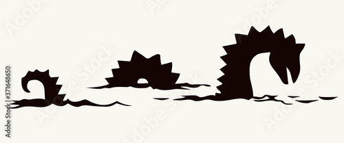 Leviathan. Sea monster. Vector drawing