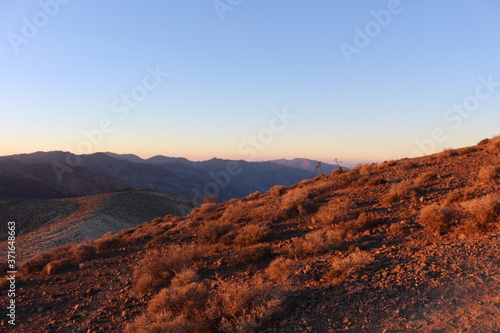 Dante's view, lookout over Badwater basin Death Valley at sunrise in summer