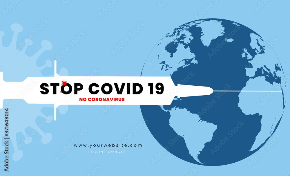 Stop Covid-19 banner, Medical scientific concept with syringe protective Medical concepts for prevent virus Wuhan Covid-19, Coronavirus Protection Related Vector design. Stop Covid-19 banner, Medical scientific concept with syringe protective Medical concepts for prevent virus Wuhan Covid-19, Coronavirus Protection Related Vector design.